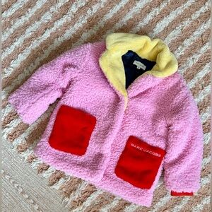 Marc Jacobs Pink Fleece and Cream Faux Fur Jacket